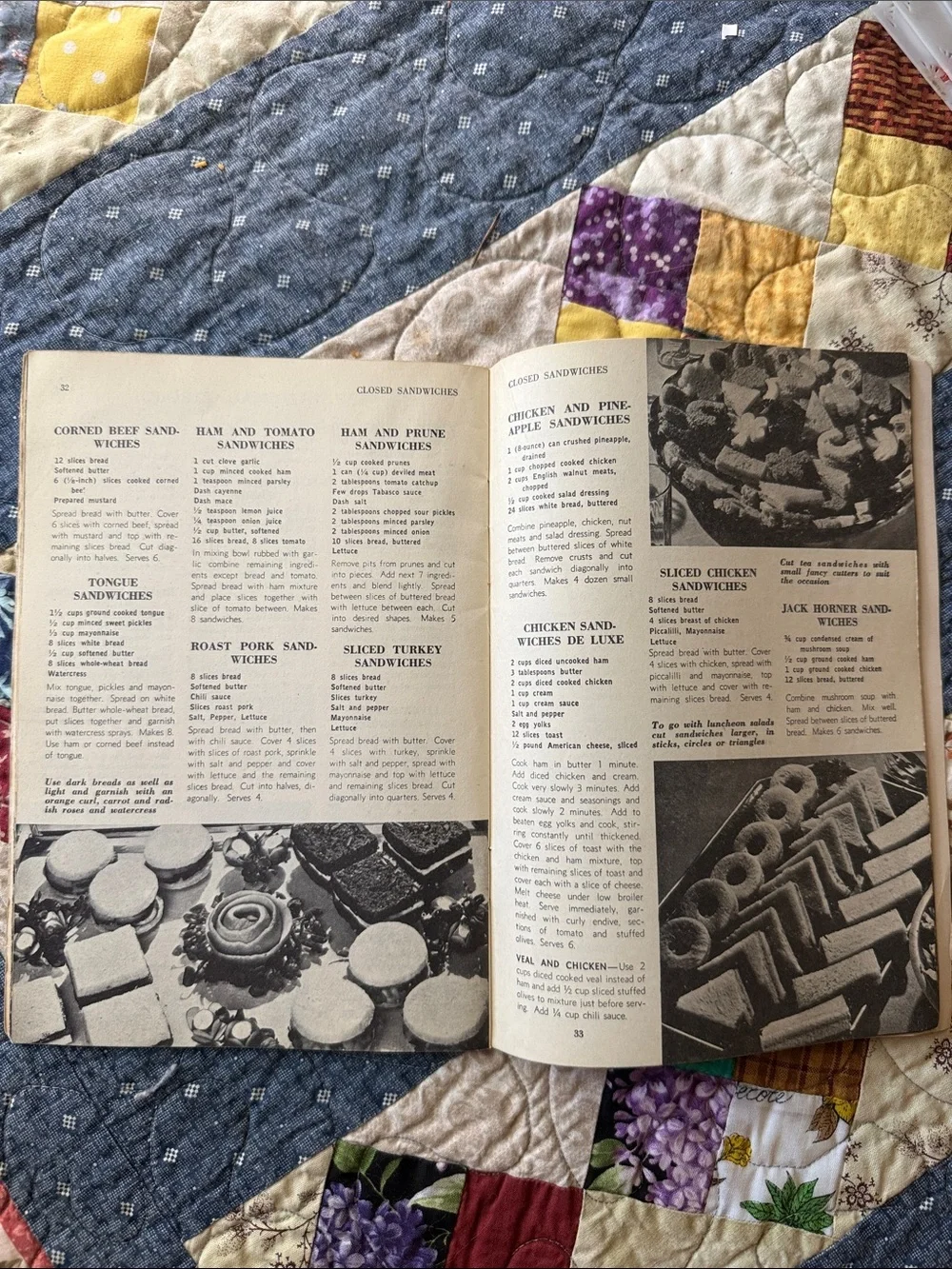 1953 Vintage Cookbook Lot Salads & Sandwiches Mid Century